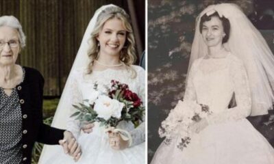 Bride Wears Grandma’s Wedding Dress From 1961 Down The Aisle – That She Stored In A Garbage Bag