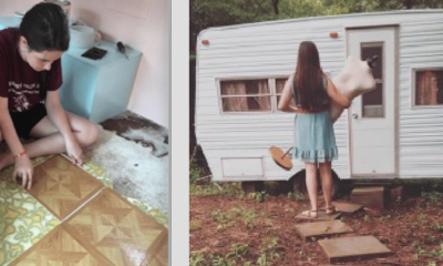 14-Year-Old Girl Spend 200$ To Buy An Old Caravan, But Wait Till You See What She Made Of It
