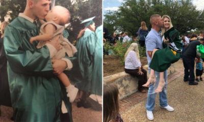 Dad & Daughter Recreate High School Grad Photo After 18 Years