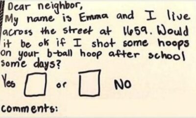 Neighbor Heartwarming Response To Little Girl’s Note Asking If She Can Use Their Basketball Hoop